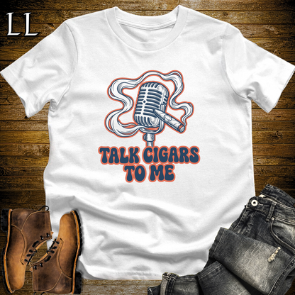 Talk Cigars To Me Softstyle T Shirt White | Funny Cigar Tee
