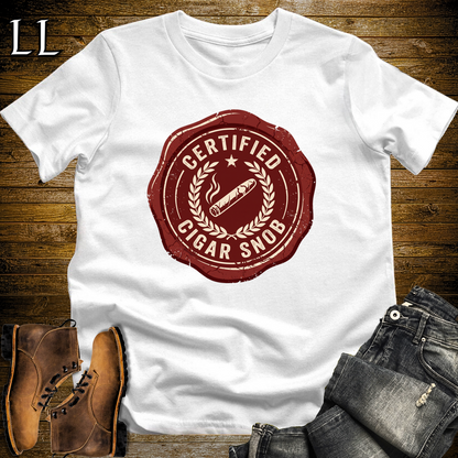 Certified Cigar Snob Softstyle T Shirt White | Funny Cigar Tee