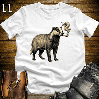Vintage Cigar Badger Softstyle T Shirt White | Cigar Badger Tee