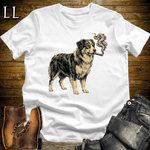Vintage Cigar Australian Shepherd Softstyle T Shirt White | Cigar Australian Shepherd Tee