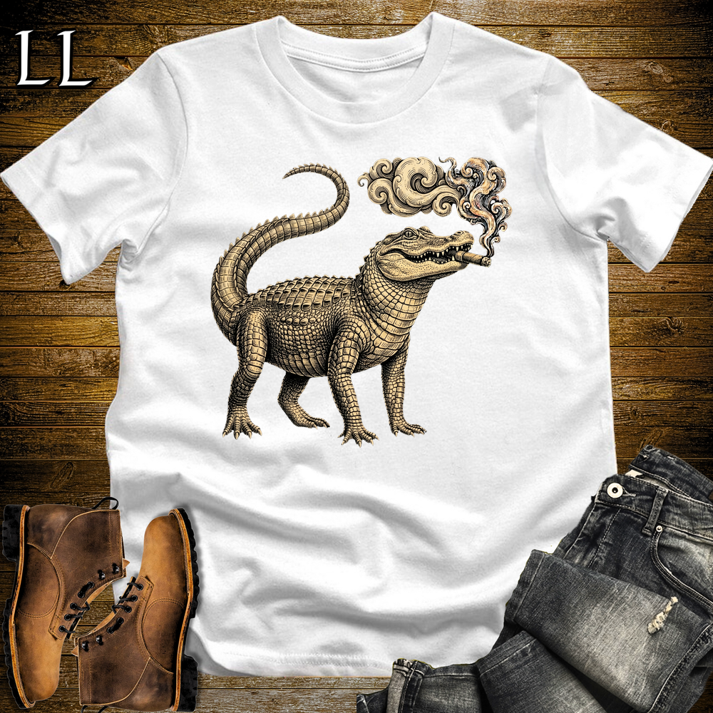 Vintage Cigar Alligator Softstyle T Shirt White | Cigar Alligator Tee