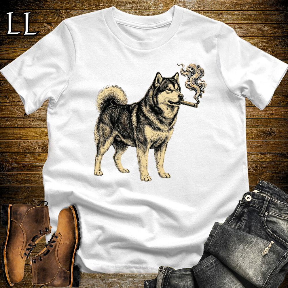 Vintage Cigar Alaskan Malamute Softstyle T Shirt White | Cigar Alaskan Malamute Tee