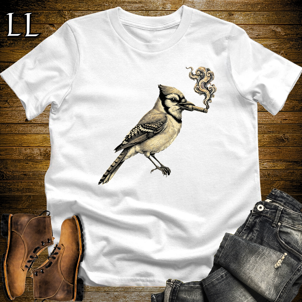 Vintage Cigar Blue Jay Softstyle T Shirt White | Cigar Blue Jay Tee