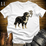 Vintage Cigar Bernese Mountain Dog Softstyle T Shirt White | Cigar Bernese Mountain Dog Tee