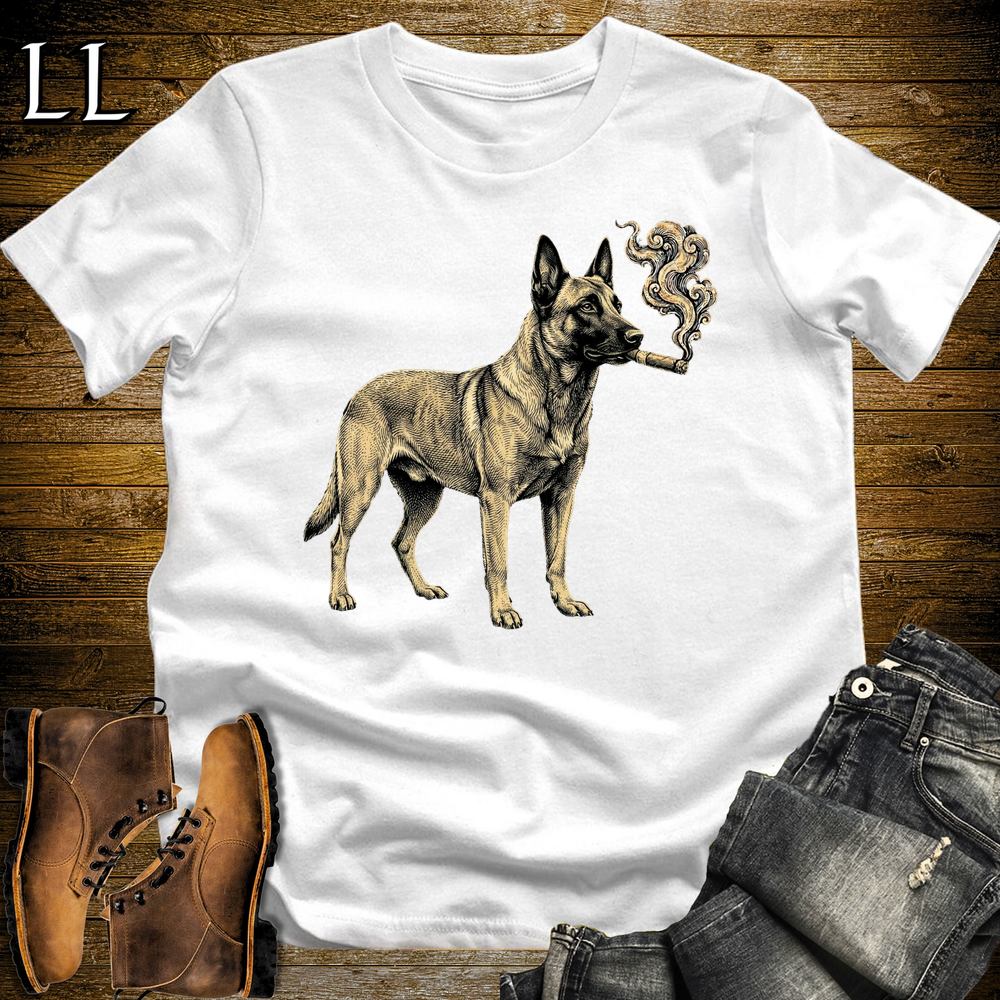 Vintage Cigar Belgian Malinois Softstyle T Shirt White | Cigar Belgian Malinois Tee