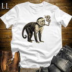 Vintage Cigar Capuchin Monkey Softstyle T Shirt White | Cigar Capuchin Monkey Tee
