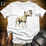 Vintage Cigar Bull Terrier Softstyle T Shirt White | Cigar Bull Terrier Tee