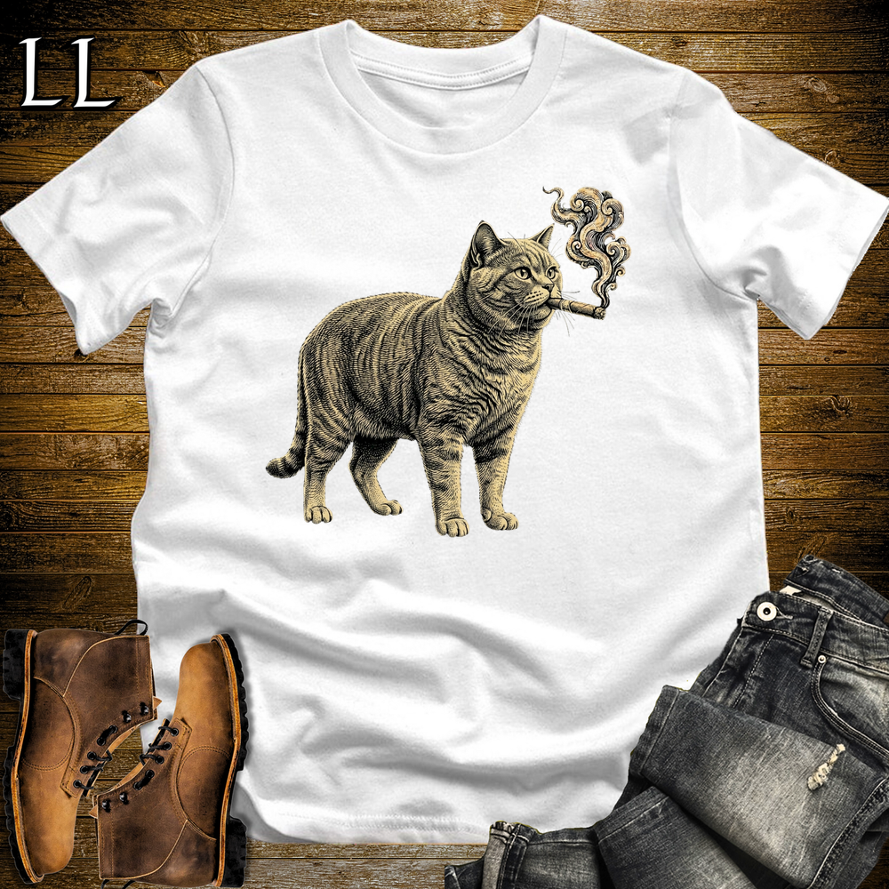 Vintage Cigar British Shorthair Softstyle T Shirt White | Cigar British Shorthair Tee
