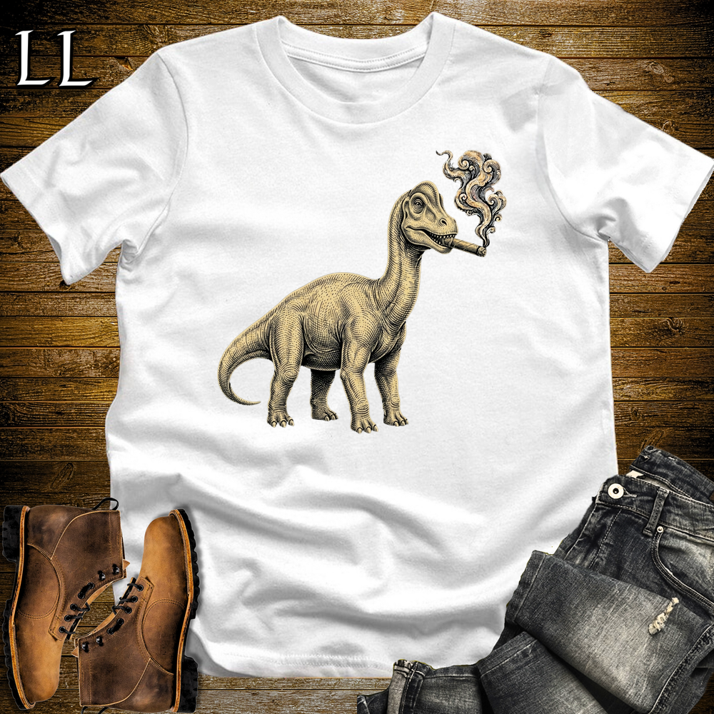 Vintage Cigar Brachiosaurus Softstyle T Shirt White | Cigar Brachiosaurus Tee