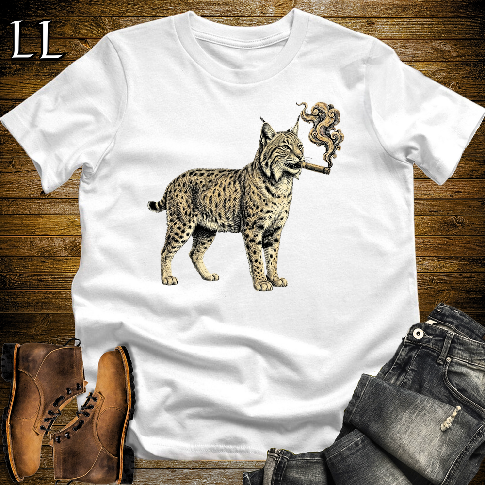 Vintage Cigar Bobcat Softstyle T Shirt White | Cigar Bobcat Tee