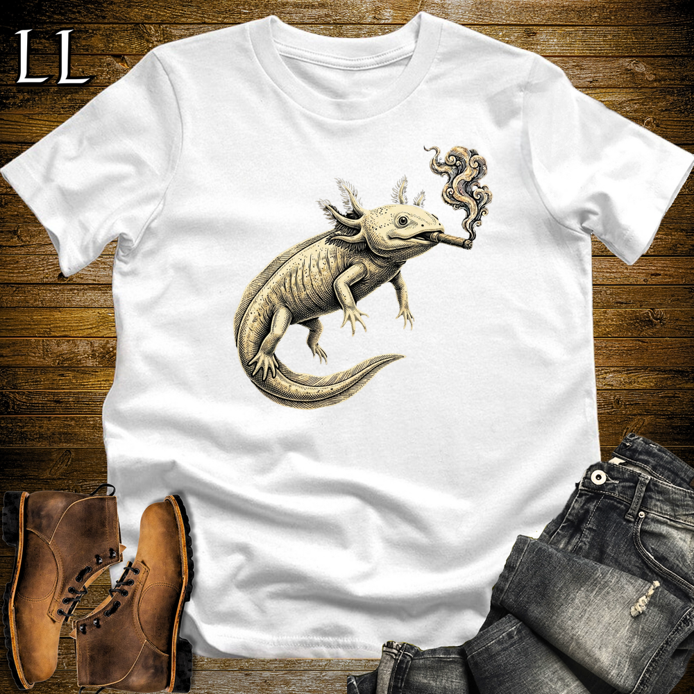 Vintage Cigar Axolotl Softstyle T Shirt White | Cigar Axolotl Tee