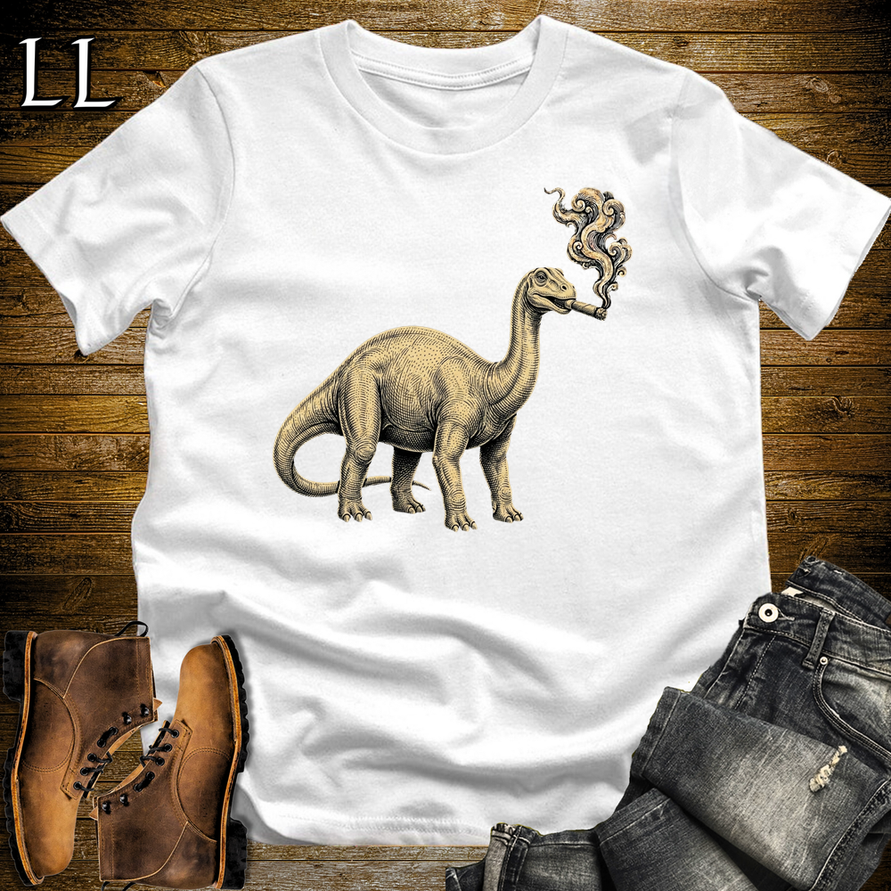 Vintage Cigar Apatosaurus Softstyle T Shirt White | Cigar Apatosaurus Tee