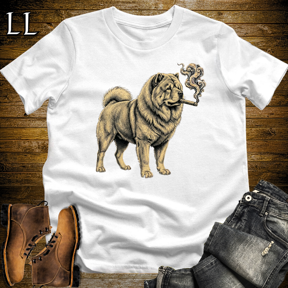 Vintage Cigar Chow Chow Softstyle T Shirt White | Dog Lover Tee