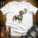 Vintage Cigar Dachshund Softstyle T Shirt White | Cigar Dachshund Dog Tee