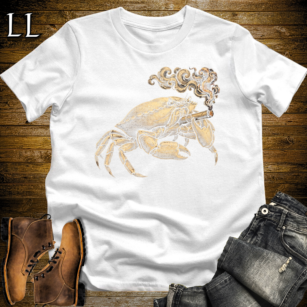 Vintage Cigar Crab Softstyle T Shirt White | Cigar Lover Graphic Tee
