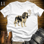 Vintage Cigar King Charles Cavalier Spaniel Softstyle T Shirt White | Dog Lover Cigar Tee