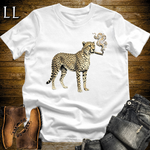 Vintage Cigar Cheetah Softstyle T Shirt White | Funny Animal Cigar Tee