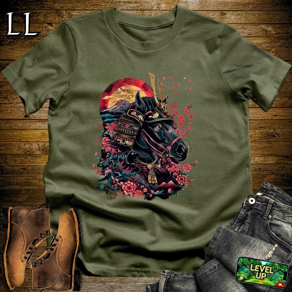 A Samurais Horse Softstyle Tee Military Green | African Warrior Tee