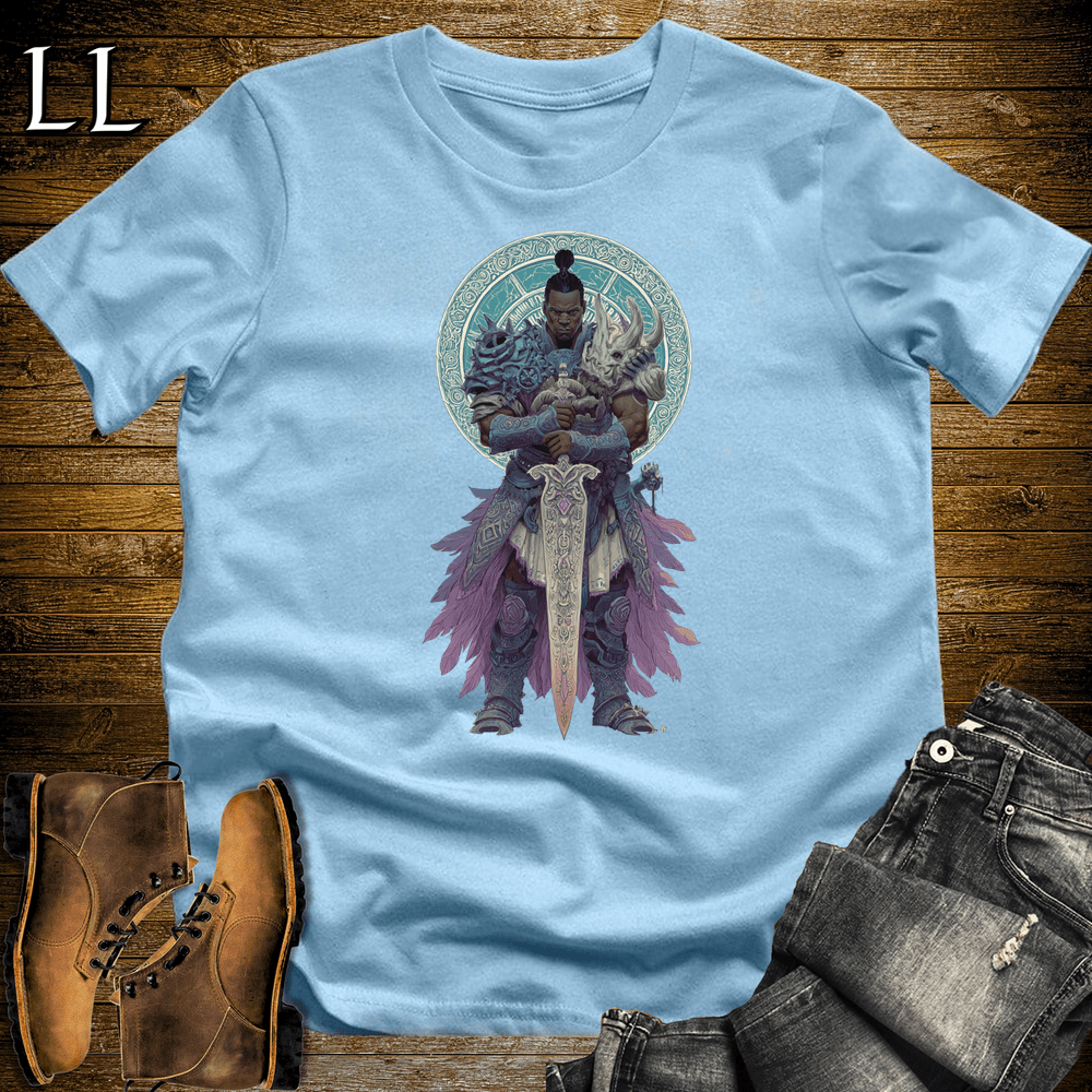 African Ancestral Blademaster Light Blue | Warrior Tee