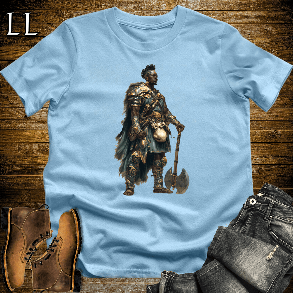 African Axe Warrior King Light Blue | African Warrior Tee