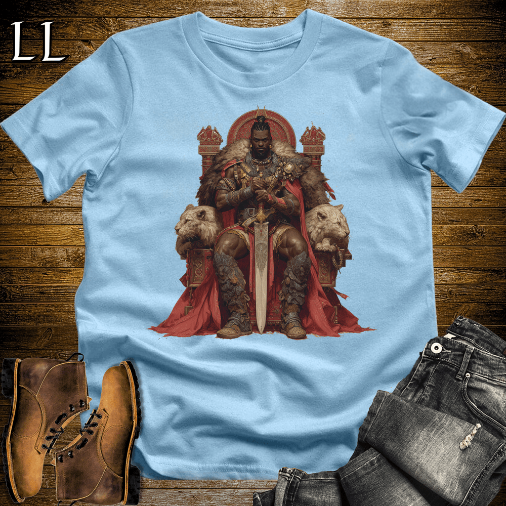 African Beast King Softstyle Tee Light Blue | African Warrior Tee