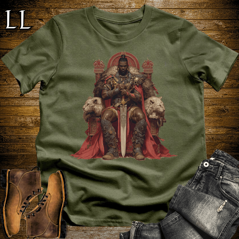 African Beast King Softstyle Tee Military Green | African Warrior Tee