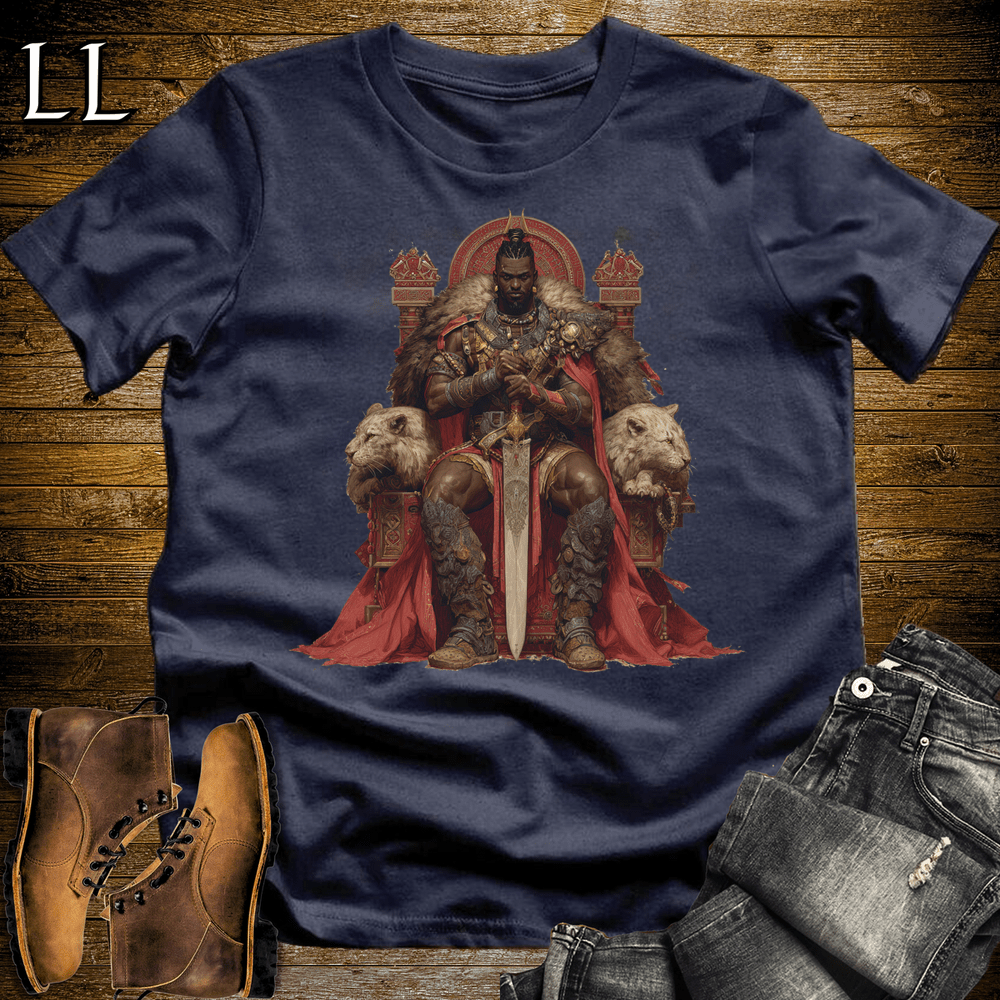 African Beast King Softstyle Tee Navy | African Warrior Tee