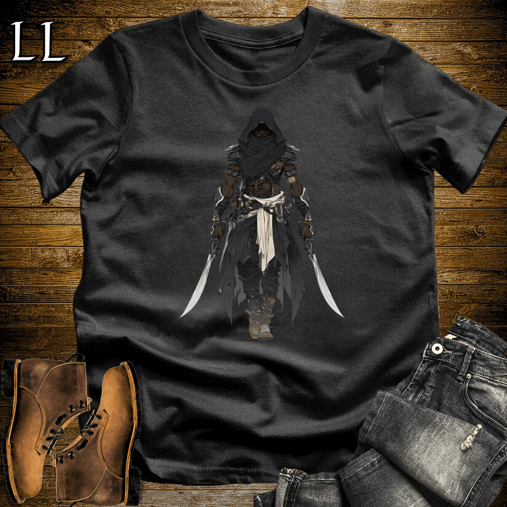 African Black Hood Assassin Softstyle Tee Black | African Warrior Tee