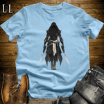 African Black Hood Assassin Softstyle Tee Light Blue | African Warrior Tee