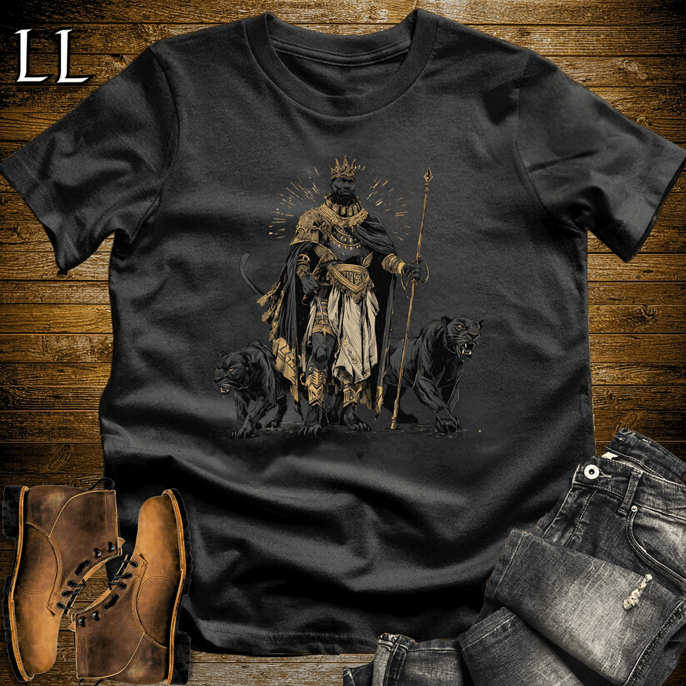 African Black Panther King Softstyle Tee - Black - LegacyLayers