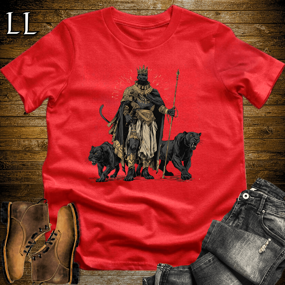 African Black Panther King Softstyle Tee - Red - LegacyLayers