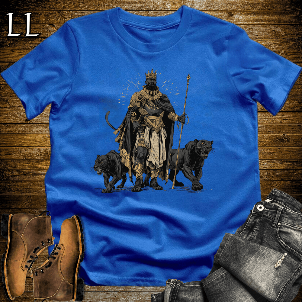 African Black Panther King Softstyle Tee Royal | African Warrior Tee