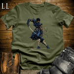 African Blue Mask Assassin Softstyle Tee Military Green | African Warrior Tee