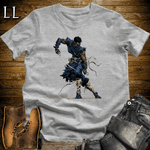 African Blue Mask Assassin Softstyle Tee Sport Grey | African Warrior Tee