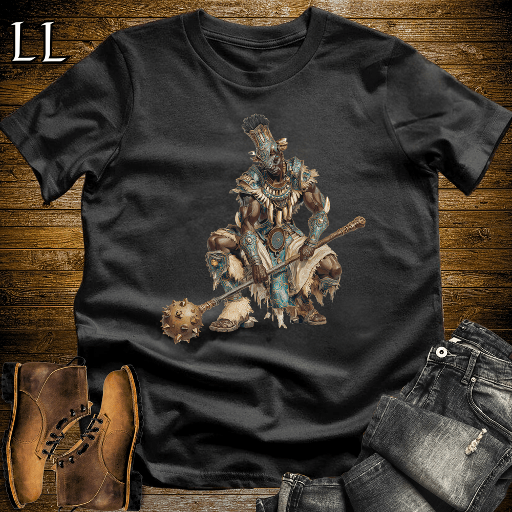 African Bronze Mace Warrior - Black - LegacyLayers
