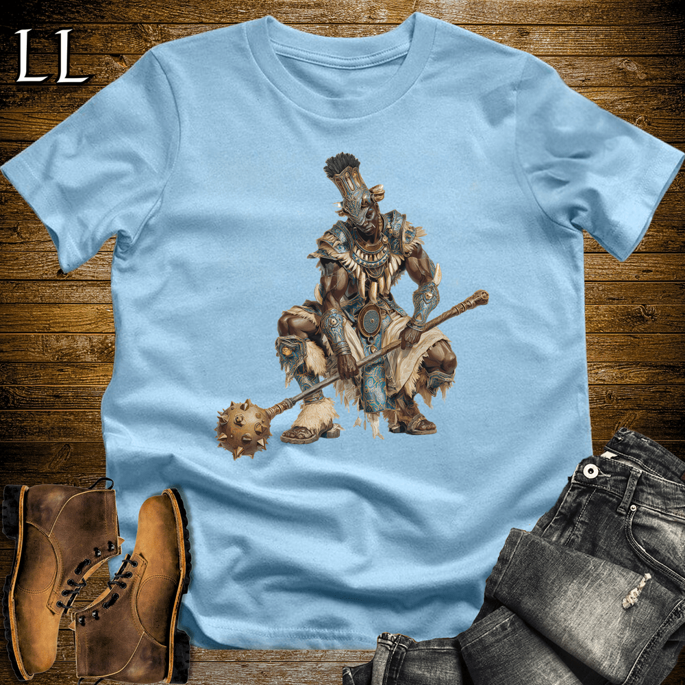 African Bronze Mace Warrior - Light Blue - LegacyLayers
