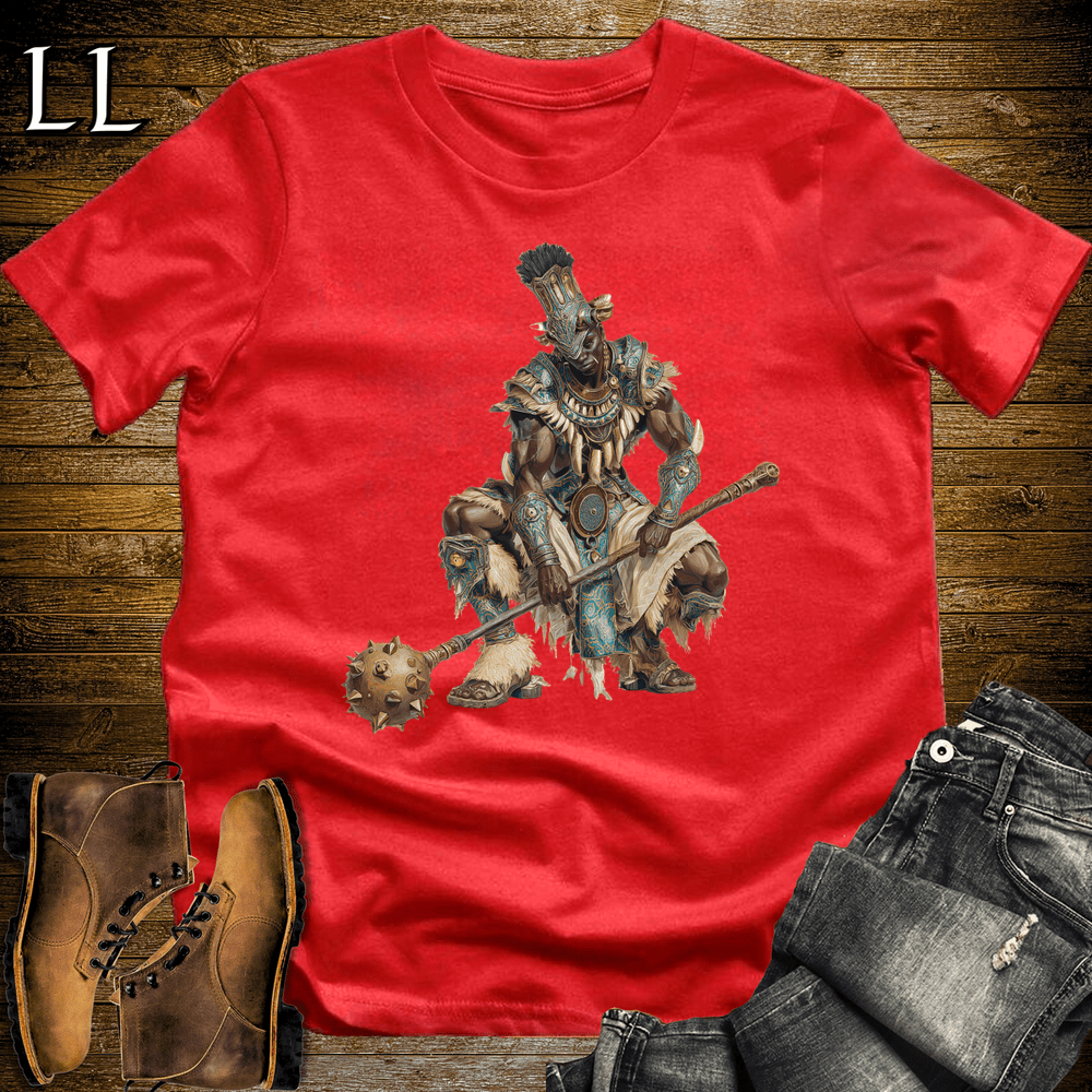 African Bronze Mace Warrior - Red - LegacyLayers