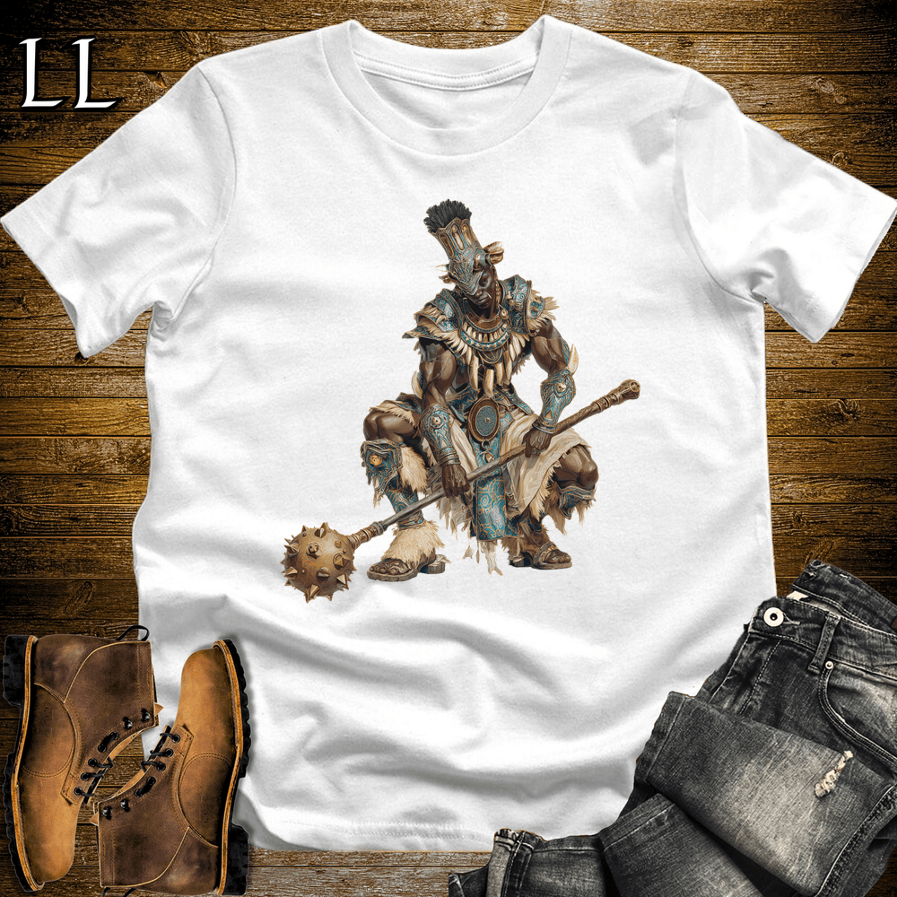 African Bronze Mace Warrior White | Mace Warrior Shirt