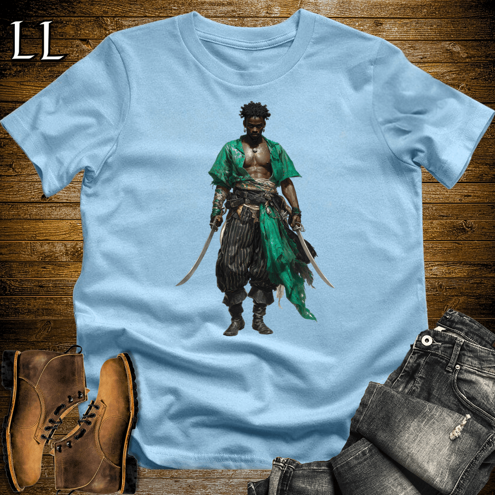 African Emerald Pirate Light Blue | Pirate Tee