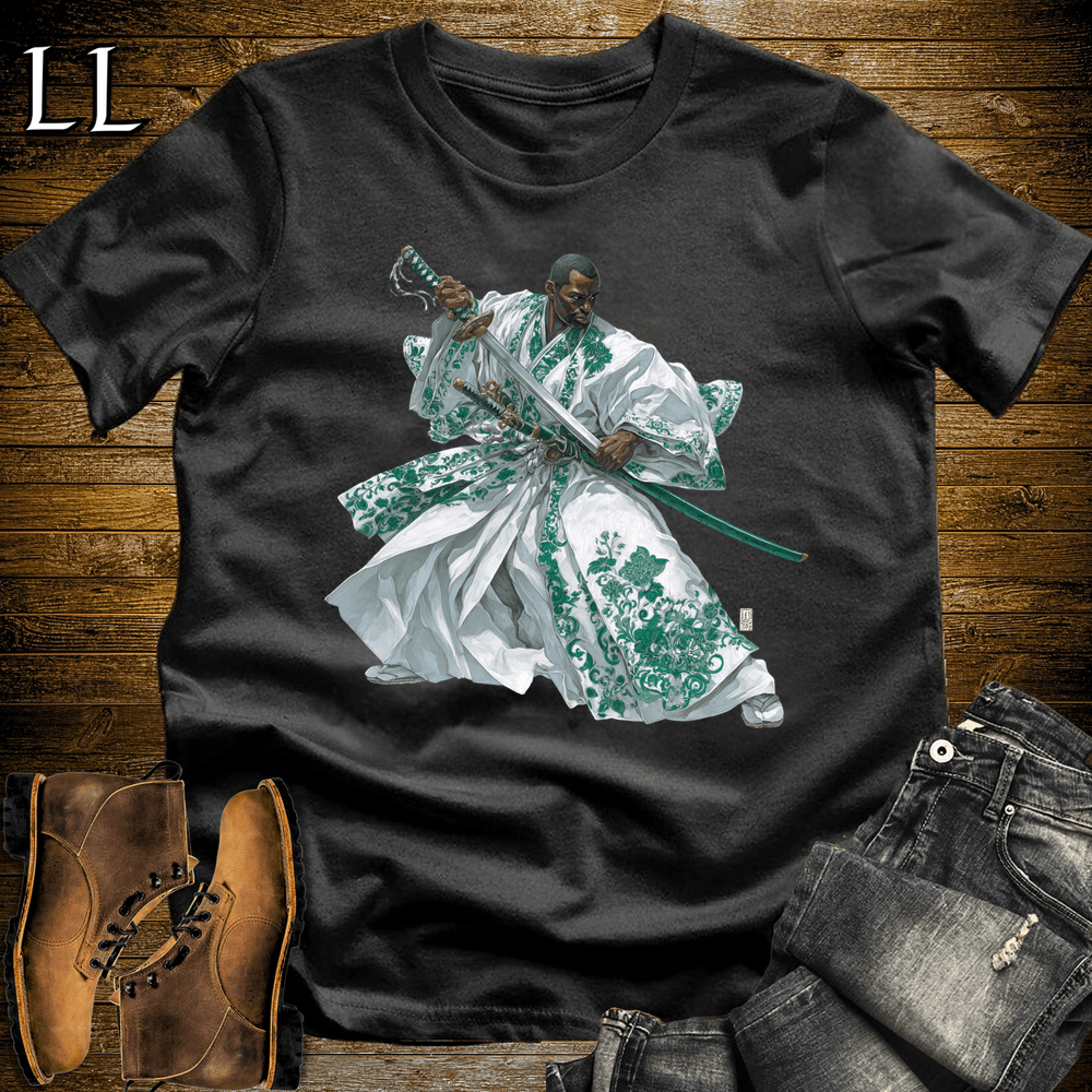 African Emerald Samurai King Black | African Warrior Tee
