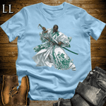 African Emerald Samurai King Light Blue | African Warrior Tee