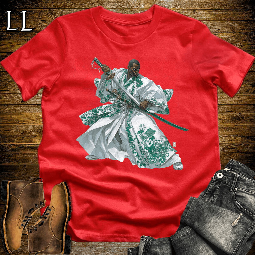 African Emerald Samurai King Red | African Warrior Tee