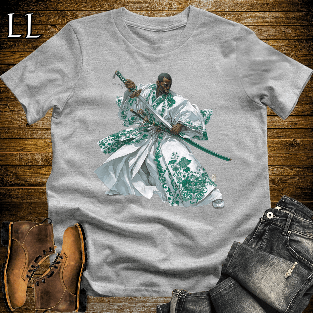 African Emerald Samurai King Sport Grey | African Warrior Tee