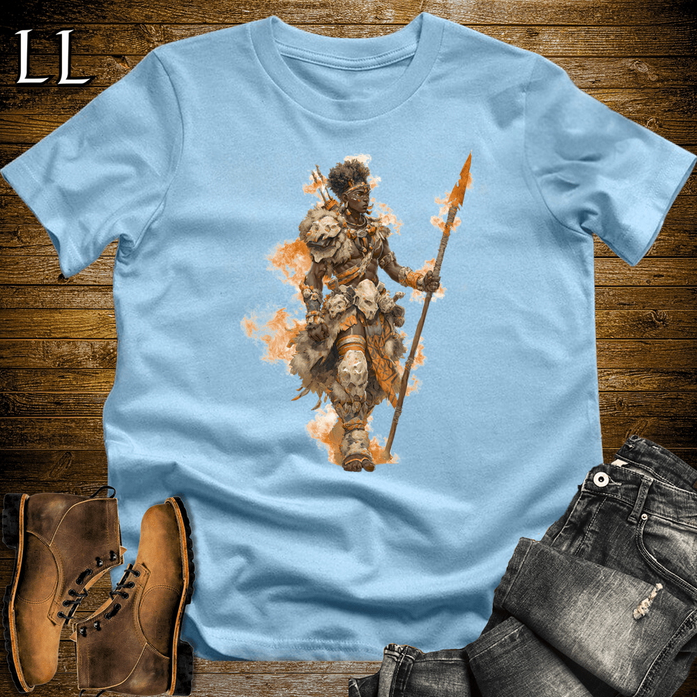 African Flame Spear Light Blue | Flame Spear Shirt