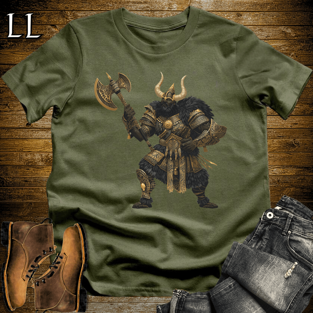 African Gold Viking King Military Green | Gold Viking King Shirt