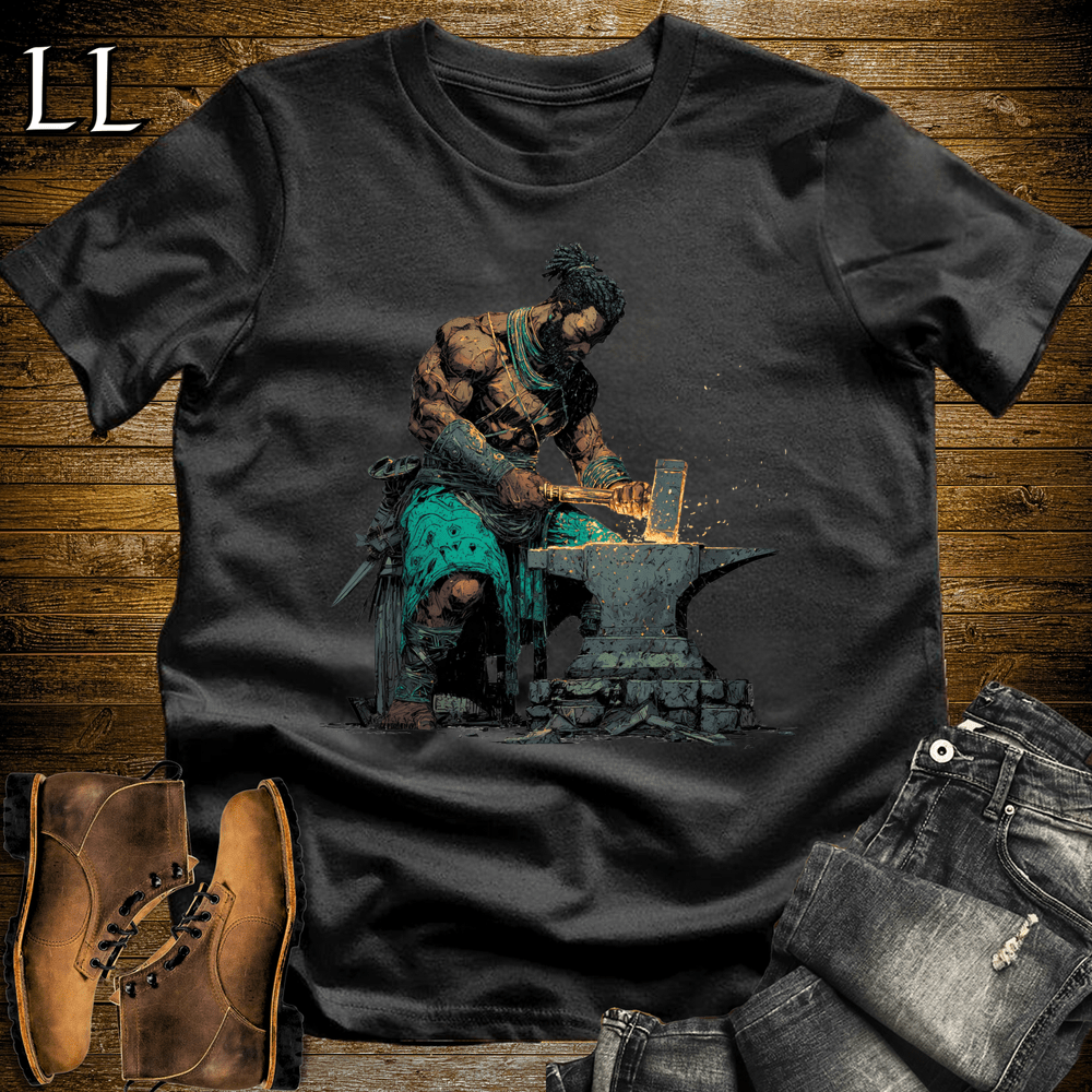 African Ogun Blacksmith God Softstyle Tee - Black - LegacyLayers