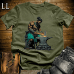 African Ogun Blacksmith God Softstyle Tee - Military Green - LegacyLayers