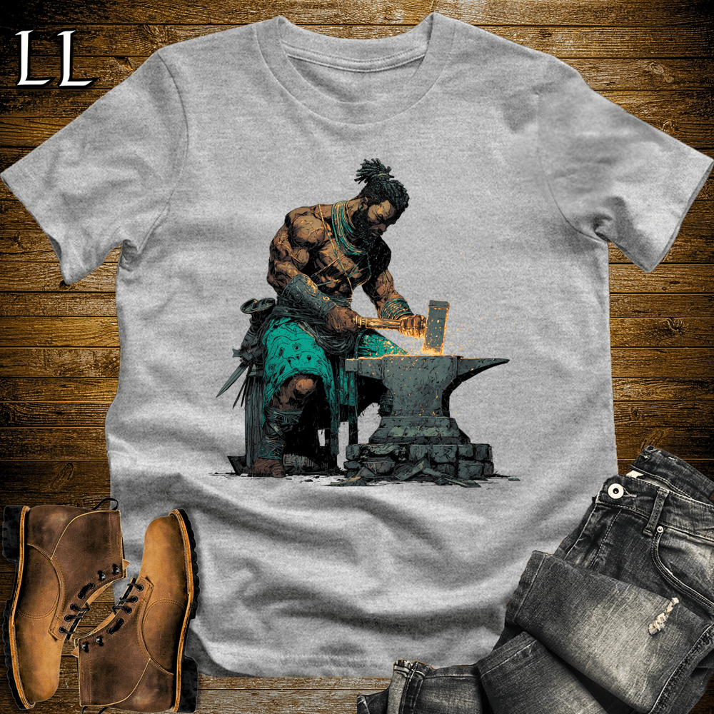 African Ogun Blacksmith God Softstyle Tee - Sport Grey - LegacyLayers