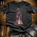 African Purple Blossom Samurai Queen Black | African Warrior Tee