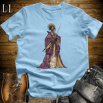 African Purple Blossom Samurai Queen Light Blue | African Warrior Tee
